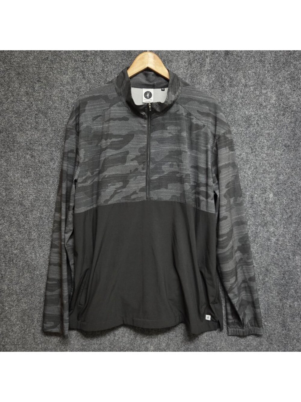 Toes On The Nose 1/2 Zip Pullover Men’s XXL Gray Camo Surf Active Long Sleeve